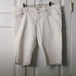 Sonoma Life & Style Modern Fit DIY  cut off white jeans  Sz 16